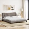 vidaXL Bed with Mattress "Hvar" Taupe 180x200 cm Fabric