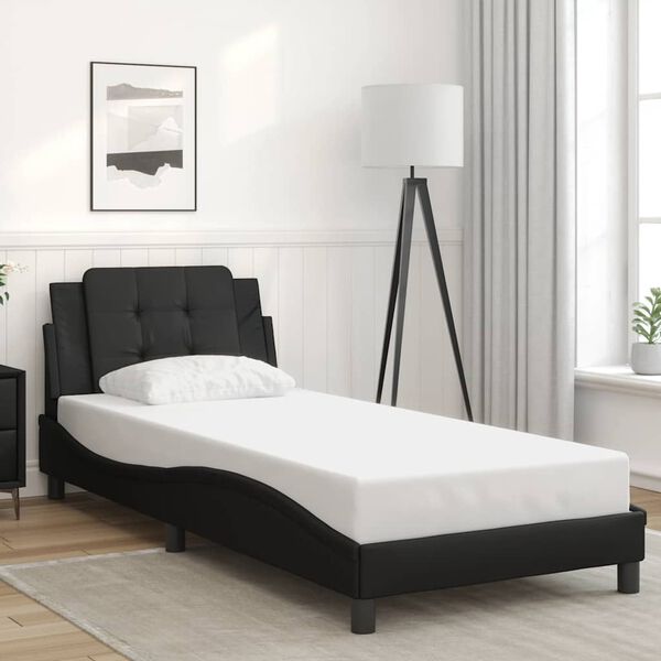 vidaXL Bed Frame without Mattress "Zadar" Black 90x190 cm Faux Leather