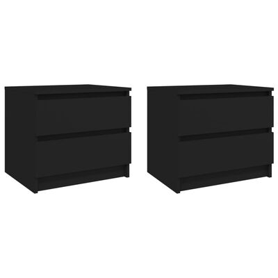 vidaXL Sängbord 2 st svart 50x39x43,5 cm konstruerat trä