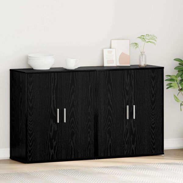 vidaXL Sideboard 2 pcs Svart Ek 60 x 31 x 70 cm Konstruerat tr&auml;