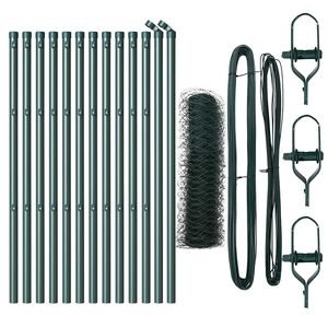 vidaXL Hexagonalt staket markf&auml;ste 25 x 0,5 m PVC-belagda st&aring;l Mesh