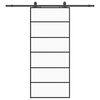 vidaXL Skjutd&ouml;rr med beslag svart 90x205 cm ESG-glas