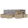 vidaXL Tr&auml;dg&aring;rdsoffset 7 st Beige konstrotting