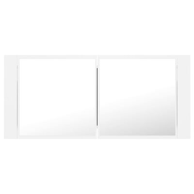 vidaXL Spegelskåp med LED vit 100x12x45 cm