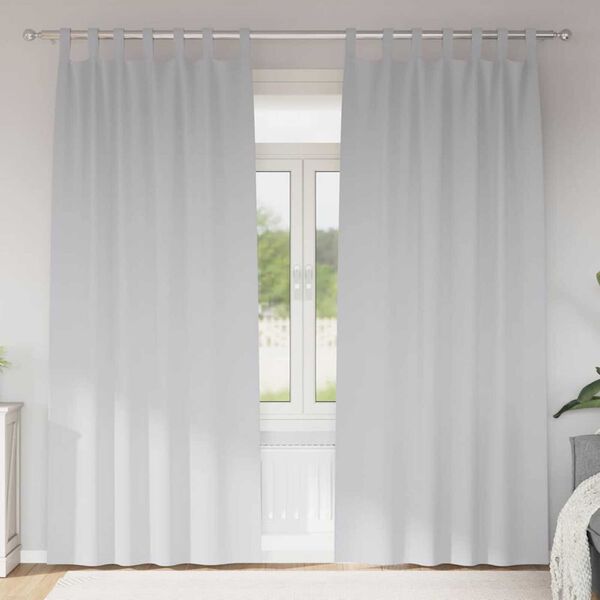 vidaXL Mörkläggningsgardiner med Ringar 2 pcs Ljusgrå 245 x 140 cm