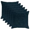 vidaXL Kudd&ouml;verdrag 6 st HOUTEN M&ouml;rkbl&aring; 80 x 80 cm Faux Kaninp&auml;ls