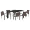 vidaXL Tr&auml;dg&aring;rdsm&ouml;belset 7 pcs Brun och svart PE Rattan