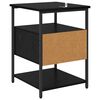vidaXL Nattduksbord med l&aring;da Svart Ek 40 x 42 x 56 cm Konstruerat tr&auml;