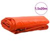 vidaXL Presenning 650g / m&sup2; Orange 1,5 x 20 m Canvas med PVC-bel&auml;ggning