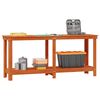 vidaXL Arbetsb&auml;nk med hylla VaxBrun 180 x 50 x 80 cm Massivt furu
