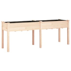 vidaXL Odlingsl&aring;da med foder 203x53x76 cm massivt grantr&auml;