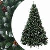 vidaXL Plast Hingad Julgran 210 cm st&aring;l Gr&ouml;n med frostade toppar