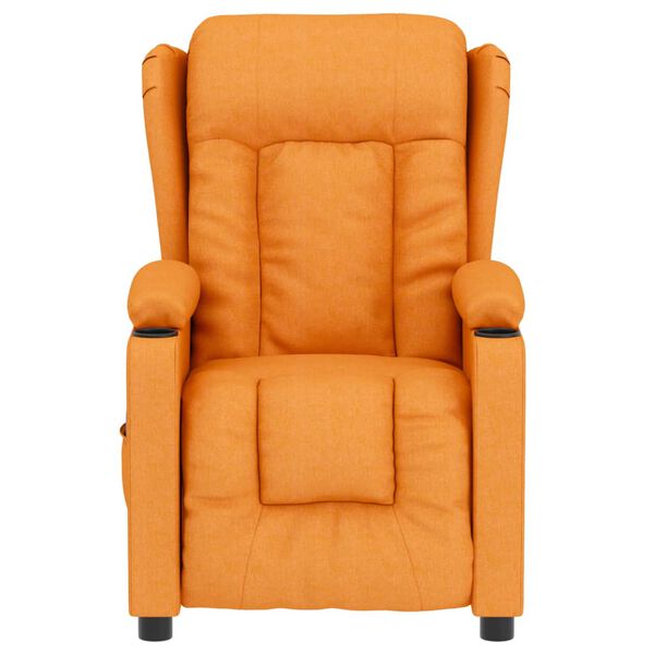 vidaXL Elektrisk massagef&aring;t&ouml;lj m&ouml;rkgul tyg