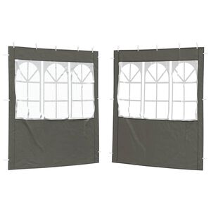 vidaXL Partyt&auml;ltv&auml;gg 2 st 200 x 195 cm Antracit PE och st&aring;l