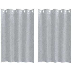 vidaXL Voile Gardin 2 st M&ouml;rkgr&aring; 140 x 140 cm Polyester