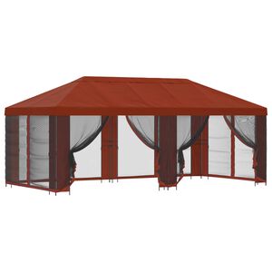 vidaXL Tr&auml;dg&aring;rdsgazebo med sidov&auml;ggar 6 x 3 m Terracotta