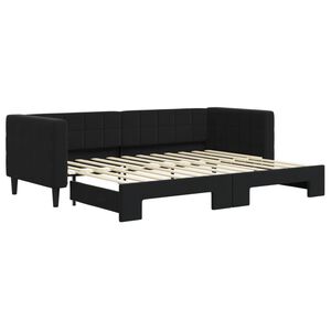 vidaXL Dagb&auml;dd utdragbar svart 80x200 cm sammet