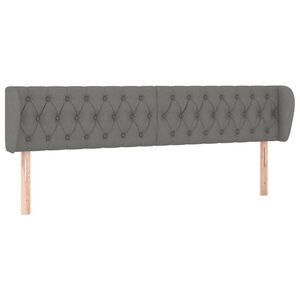 vidaXL S&auml;nggavel med kanter m&ouml;rkgr&aring; 203x23x78/88 cm tyg