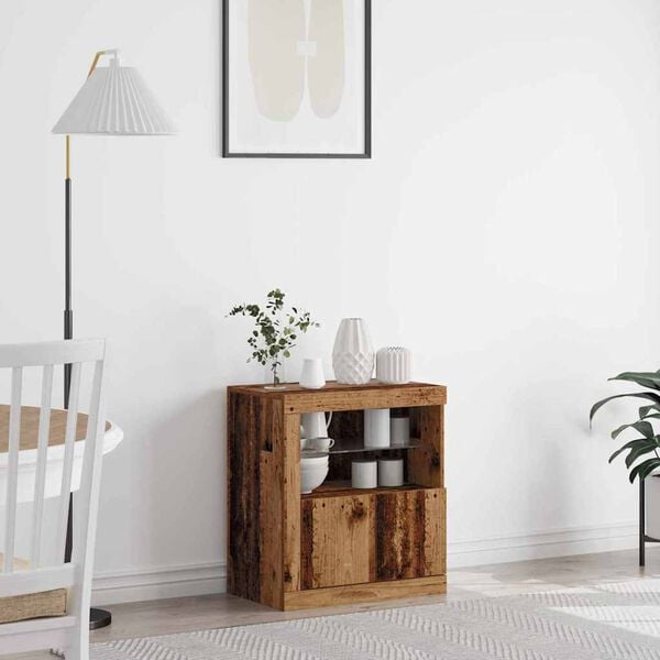 vidaXL LED-sido bord Brun 60,5 x 37 x 67 cm Konstruerat tr&auml;