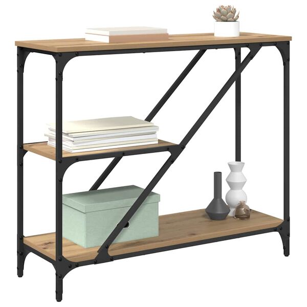 vidaXL Konsolbord Artisan Ek 88,5 x 30 x 75 cm Konstruerat tr&auml;