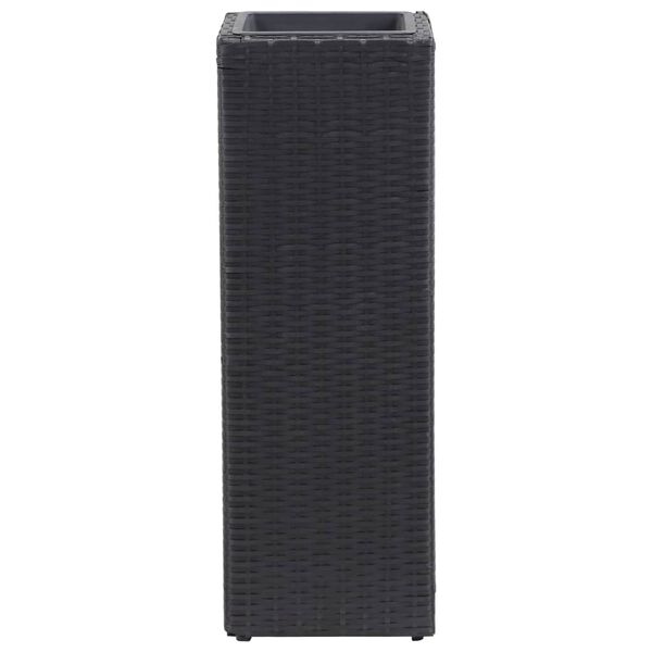 vidaXL Odlingslåda upphöjd med 28x28x80 cm konstrotting svart