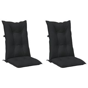 vidaXL Set med H&ouml;g Ryggh&ouml;rn Kuddar 2 pcs Melange svart 120 x 50 x 7 cm