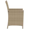 vidaXL Bistrogrupp med dynor 3 delar beige konstrotting