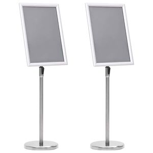 vidaXL Affischst&auml;llningar 2 st Silver 45 x 32,7 x 108 cm Aluminium