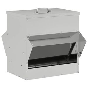 vidaXL H&ouml;nsfodertr&aring;g Silver 40,5 x 45 x 41 cm Galvaniserat St&aring;l