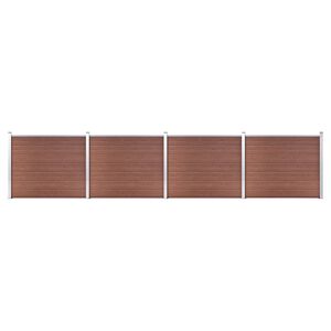 vidaXL Staketpaneler WPC 699x146 cm brun