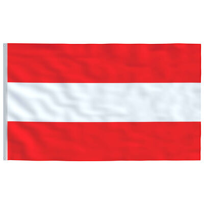 vidaXL Österrikes flagga och flaggstång i aluminium 6,2 m