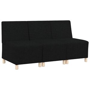 vidaXL Modulsofa utan armst&ouml;d 3 st Svart tyg