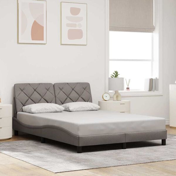 vidaXL Bed Frame without Mattress Taupe 120x200 cm Fabric