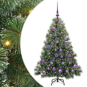 vidaXL Konstgjord julgran med 150 LED-lampor Gr&ouml;n 120 cm PE och PVC