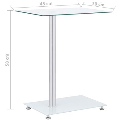 vidaXL U-format sidobord genomskinligt 45x30x58 cm härdat glas