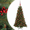 vidaXL Konstgjord julgran med julkulor 150 cm 150 LED-lampor Varmvit
