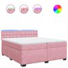 vidaXL Rams&auml;ng med madrass rosa 200x200 cm sammet
