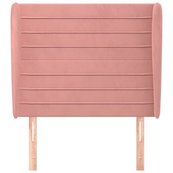 vidaXL S&auml;nggavel med kanter rosa 103x23x118/128 cm sammet