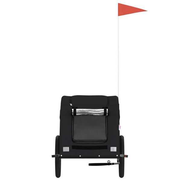 vidaXL Cykelvagn för djur svart oxfordtyg och järn