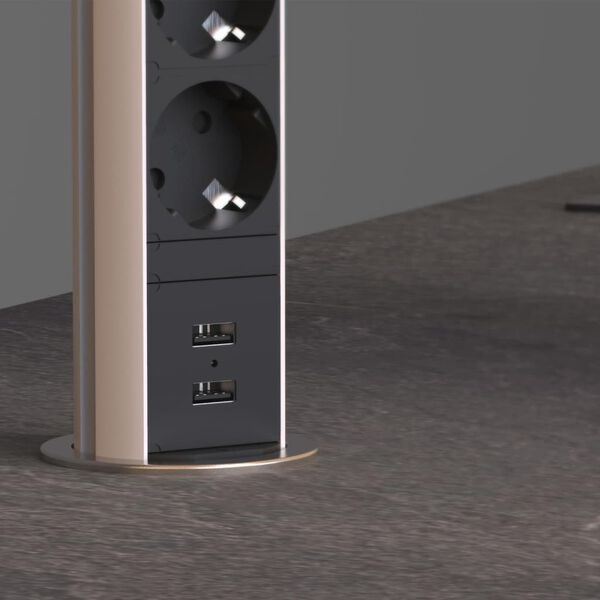 SCH&Uuml;TTE Inbyggt str&ouml;muttag med 3 uttag E1 svart