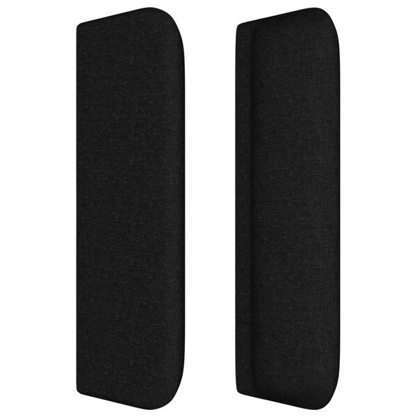 vidaXL S&auml;nggavel med kanter svart 183x16x78/88 cm tyg