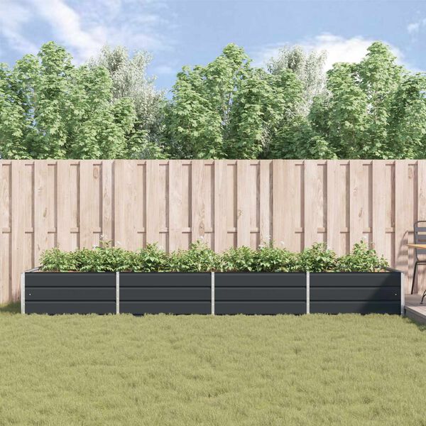 vidaXL Planteringsk&auml;rl Antracit 195 x 100 x 45 cm Galvaniserat St&aring;l