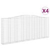 vidaXL Gabion b&aring;gformad 4 st 400x30x160/180 cm galvaniserat j&auml;rn