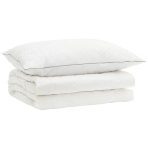 vidaXL 90% G&aring;sdun T&auml;cke Set FULDA 2 st 155 x 200 cm Sommar 100 GSM Vit