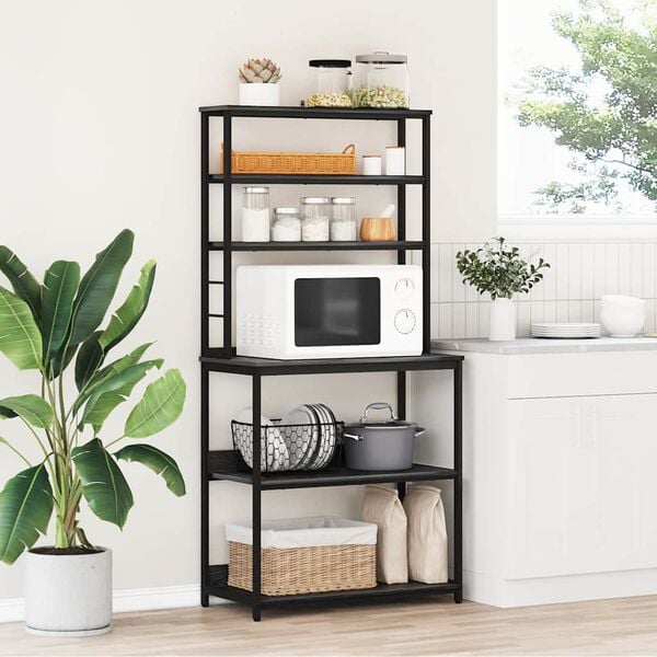 vidaXL K&ouml;ks hylla Svart Ek 80 x 40 x 168 cm Konstruerat tr&auml;