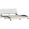 vidaXL Bed Frame without Mattress "Hvar" White and Black 180x200 cm Faux Leather