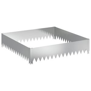 vidaXL Kant f&ouml;r gr&auml;smatta 100 x 100 x 20 cm St&aring;l Silver