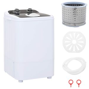vidaXL Mini tv&auml;ttmaskin med enkel tank 4,6 kg Svart och Vitt