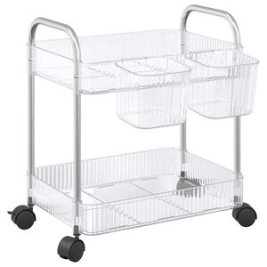 vidaXL F&ouml;rvaringsvagn 2-v&aring;nings transparent 37x28x43,5 cm akryl
