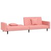 vidaXL B&auml;ddsoffa 2-sits med tv&aring; kuddar rosa sammet